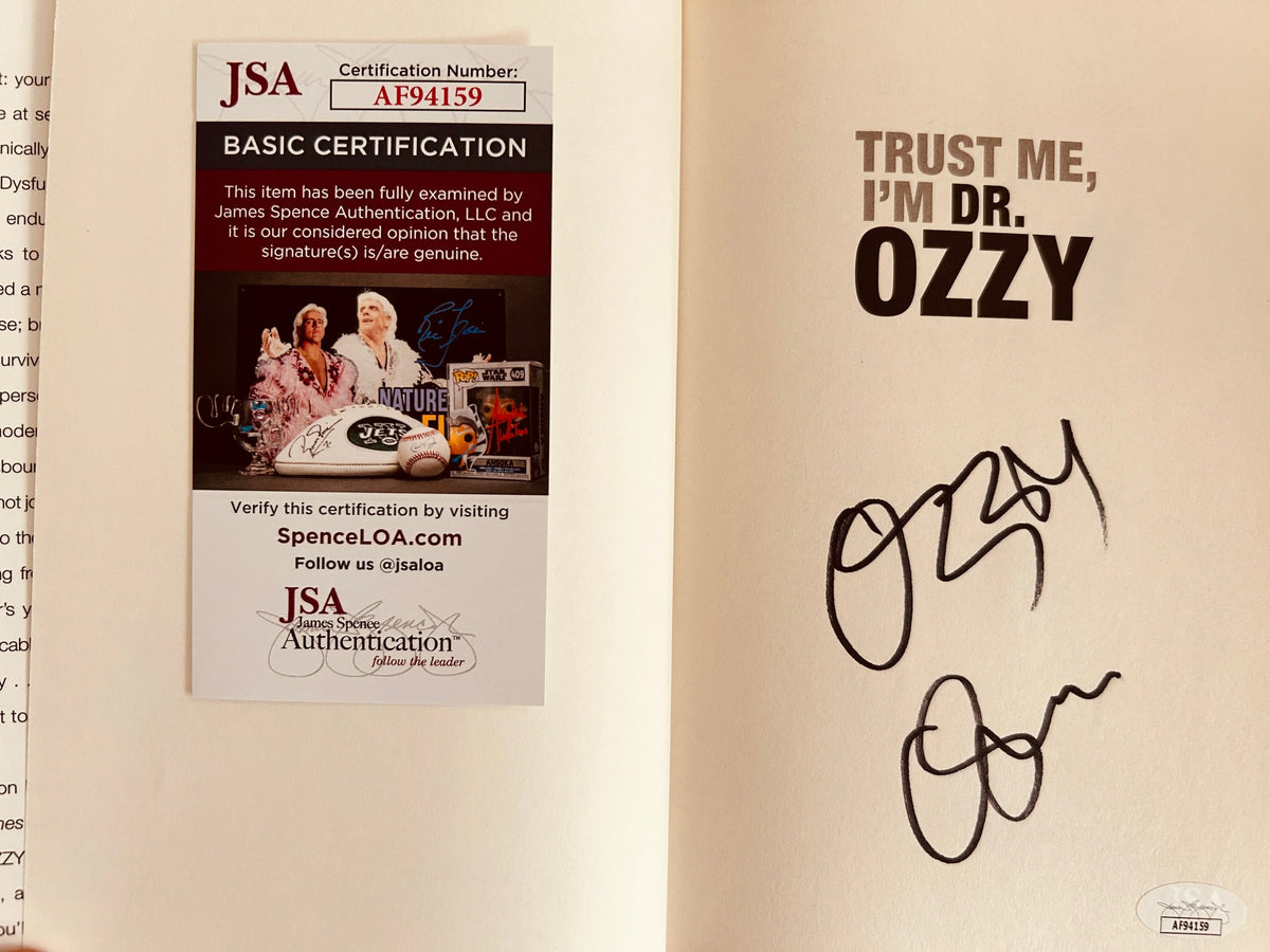 Ozzy Osbourne autographed trust Me I'm Dr. Ozzy hardcover book JSA - AutographsForSale.com