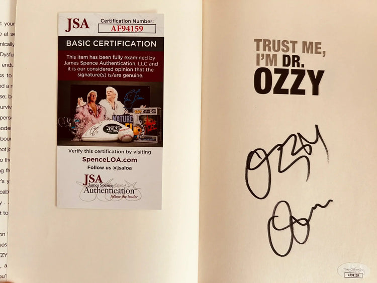 Ozzy Osbourne autographed trust Me I'm Dr. Ozzy hardcover book JSA - AutographsForSale.com