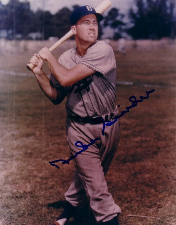 Duke Snider autographed Brooklyn Dodgers 8x10 batting photo - AutographsForSale.com
