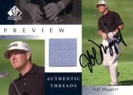 Jeff Maggert signed 2001 SP Authentic golf tournament worn shirt card - AutographsForSale.com