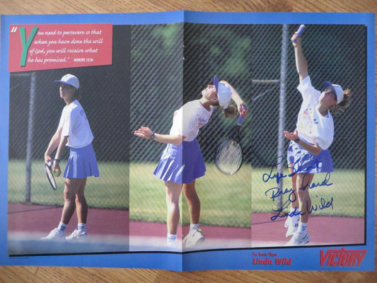 Linda Wild autographed tennis magazine foldout poster - AutographsForSale.com