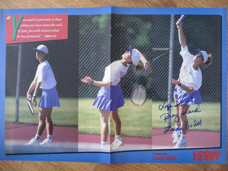 Linda Wild autographed tennis magazine foldout poster - AutographsForSale.com