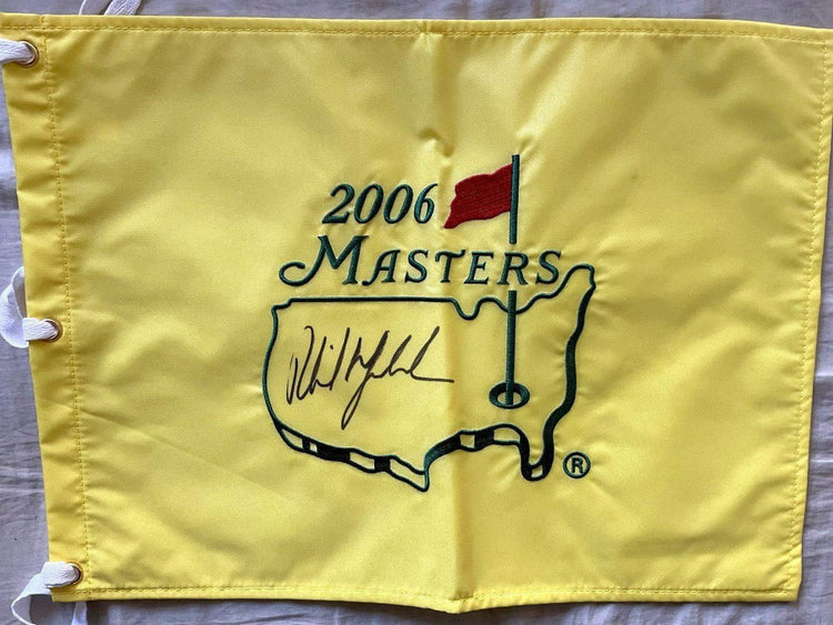 Phil Mickelson autographed 2006 Masters golf pin flag JSA - AutographsForSale.com