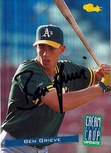 Ben Grieve signed Oakland A’s 1994 Classic Cream of Crop insert card - AutographsForSale.com