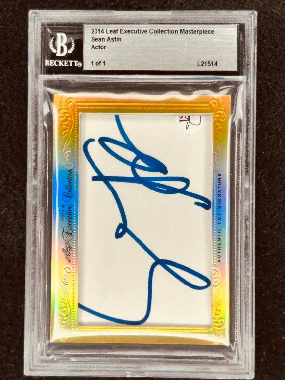 Sean Astin 2014 Leaf Masterpiece Cut Signature certified signed card 1/1 Lotr Teenage Mutant Ninja Turtles - AutographsForSale.com