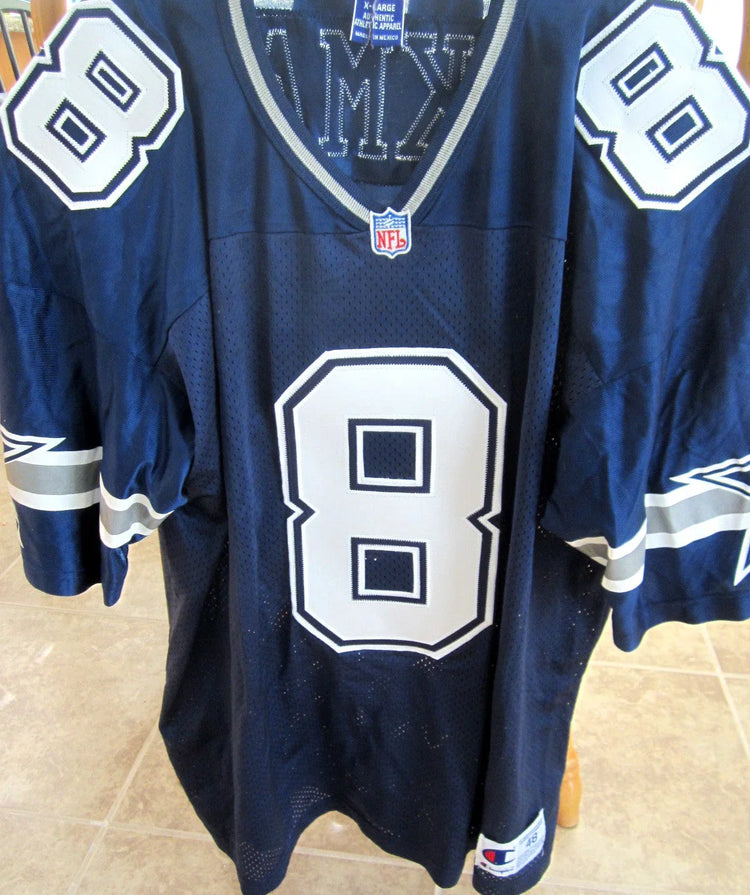 Troy Aikman Dallas Cowboys Champion blue 90s retro jersey - AutographsForSale.com