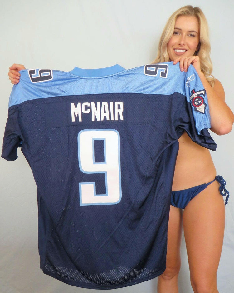 Steve McNair Tennessee Titans Reebok game model blue jersey - AutographsForSale.com