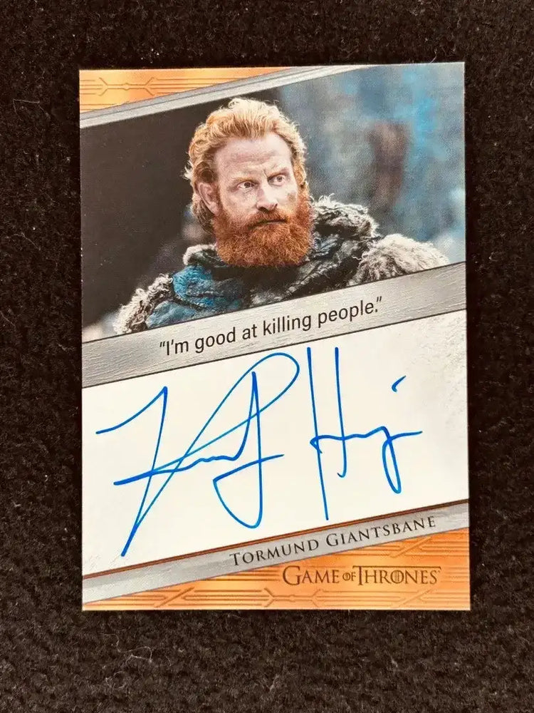 Kristofer Hivju certified autograph 2023 Game of Thrones Art & Images Quotable card - AutographsForSale.com
