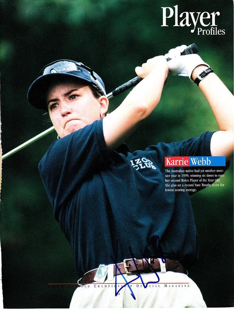 Karrie Webb autographed full page golf magazine photo - AutographsForSale.com