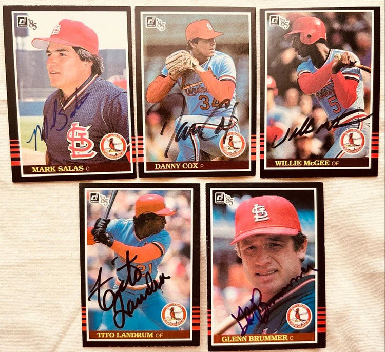 5 signed 1985 Donruss St Louis Cardinals cards Willie McGee Danny Cox - AutographsForSale.com
