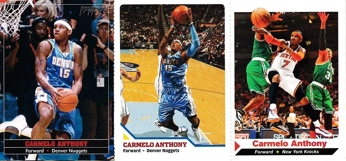 Carmelo Anthony 2004 2009 and 2011 Sports Illustrated for Kids cards Nuggets Knicks - AutographsForSale.com