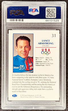 Lance Armstrong signed 1992 Impel US Olympic RC PSA/DNA PSA 9 - AutographsForSale.com