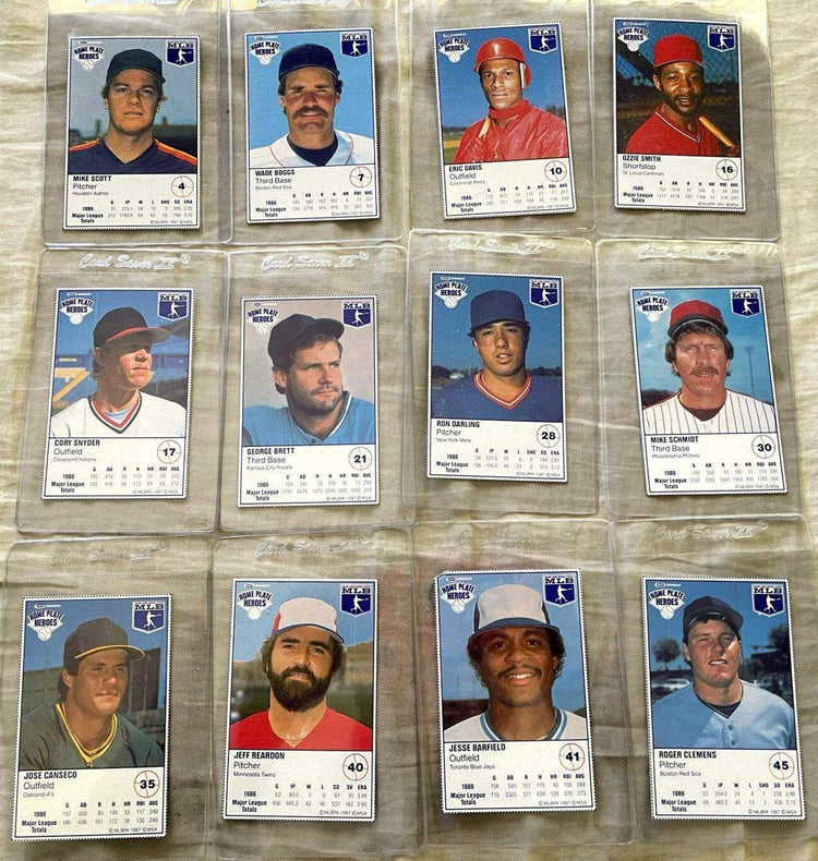 1987 Kraft Home Plate Heroes 12 George Brett Mike Schmidt Ozzie Smith Wade Boggs Roger Clemens - AutographsForSale.com