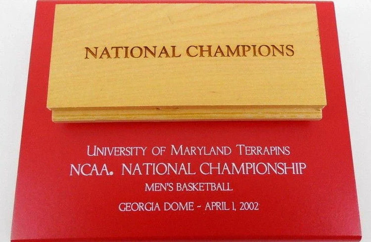 Maryland 2002 NCAA National Championship basketball floorboard plaque - AutographsForSale.com