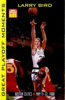 Larry Bird Celtics 1998 SI for Kids Playoff Moments card - AutographsForSale.com