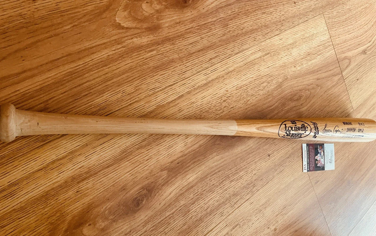 Javy Lopez autographed Atlanta Braves Louisville Slugger game model bat JSA - AutographsForSale.com