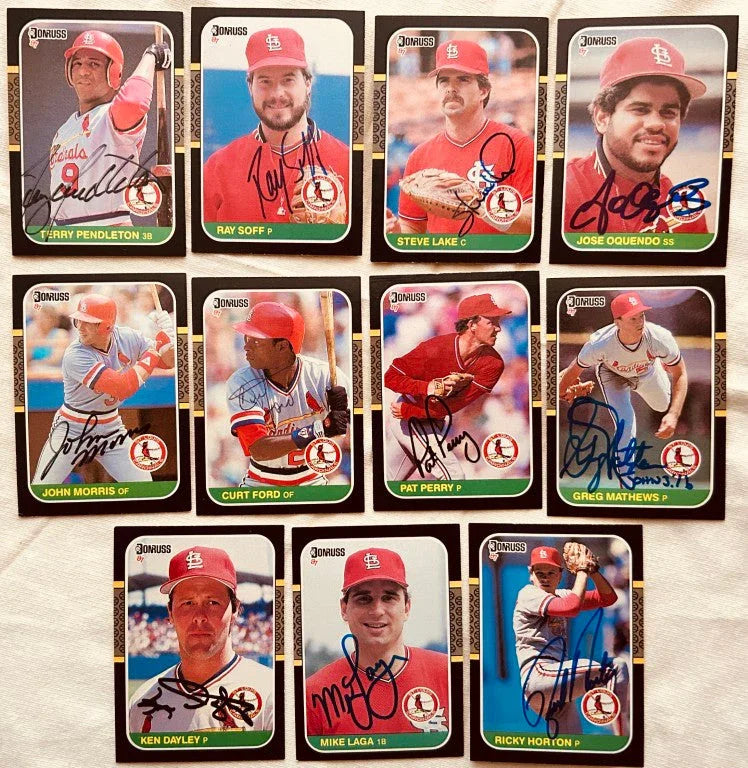 11 autographed 1987 Donruss St. Louis Cardinals cards Terry Pendleton Ken Dayley - AutographsForSale.com