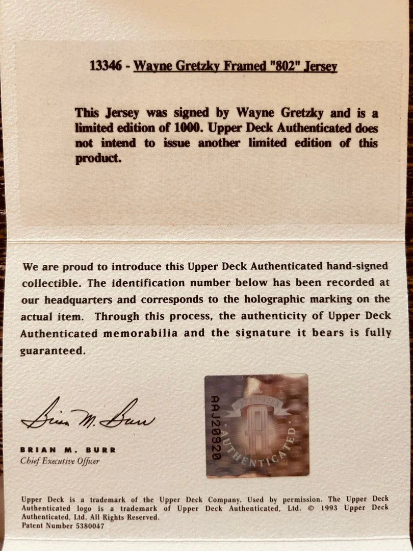 Wayne Gretzky autographed Los Angeles Kings CCM jersey with Goal 802 patch framed UDA - AutographsForSale.com