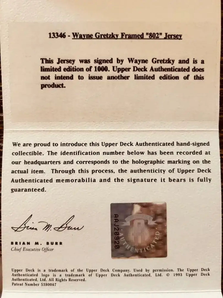 Wayne Gretzky autographed Los Angeles Kings CCM jersey with Goal 802 patch framed UDA - AutographsForSale.com