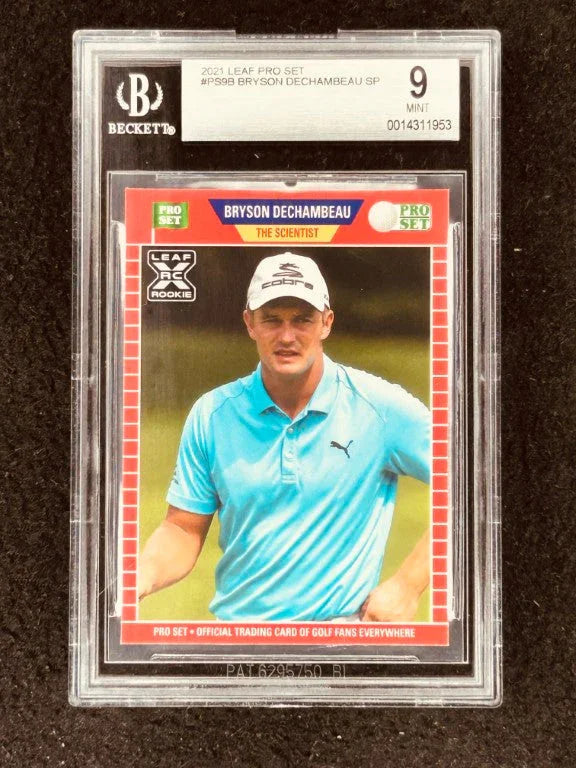 Bryson DeChambeau 2021 Leaf Pro Set Scientist Short Print Rookie Card Graded BGS 9 Mint - AutographsForSale.com