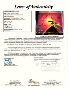 Star Trek Generations Cast signed movie poster Levar Burton Michael Dorn Walter Koenig Marina Sirtis William Shatner Brent Spiner JSA - AutographsForSale.com