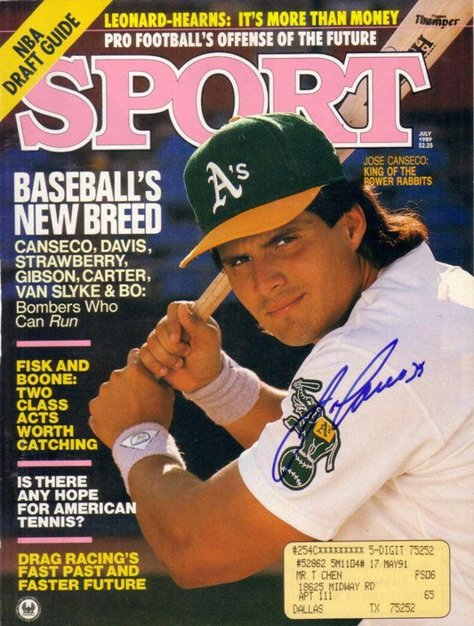 Jose Canseco autographed Oakland A’s 1989 Sport cover - AutographsForSale.com