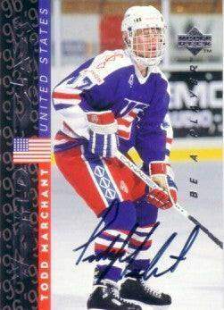 Todd Marchant certified autograph Team USA 1995-96 Be A Player card - AutographsForSale.com