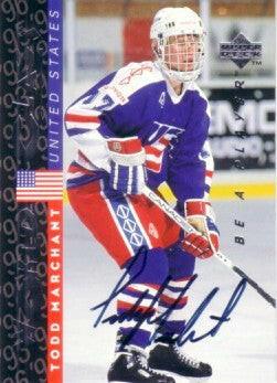 Todd Marchant certified autograph Team USA 1995-96 Be A Player card - AutographsForSale.com