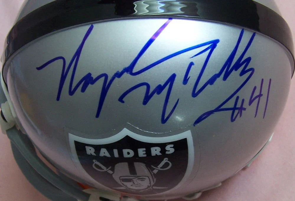 Jim Plunkett & Napoleon McCallum signed Raiders mini helmet JSA - AutographsForSale.com