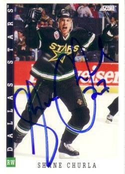 Shane Churla autographed Dallas Stars 1993-94 Score card - AutographsForSale.com