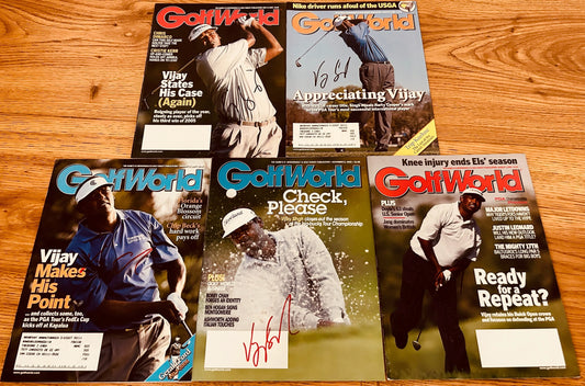 14 Vijay Singh autographed Golf World or Golfweek magazines - AutographsForSale.com