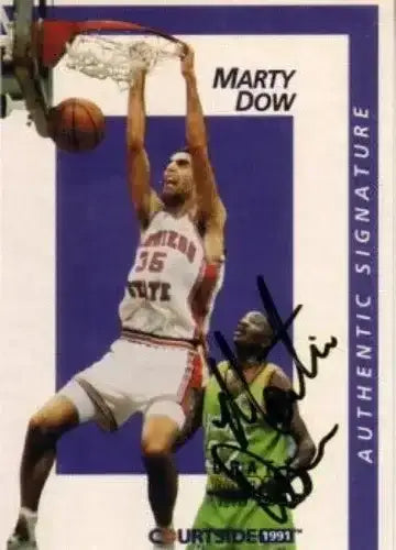 Marty Dow certified signed San Diego St 1991 Courtside card - AutographsForSale.com