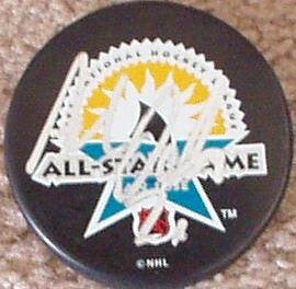 Adam Oates signed 1997 NHL All-Star puck St Louis Blues - AutographsForSale.com