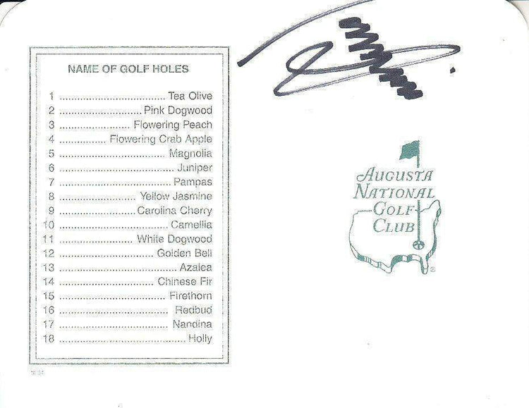 Tony Finau autographed Augusta National Masters scorecard - AutographsForSale.com