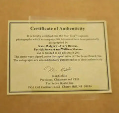 Star Trek Captains signed 8x10 photos framed William Shatner Patrick Stewart Avery Brooks Kate Mulgrew 138/200 - AutographsForSale.com