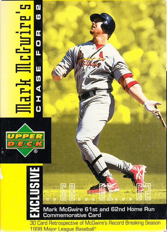 Mark McGwire St. Louis Cardinals Chase for 62 1998 Upper Deck 30 card set - AutographsForSale.com