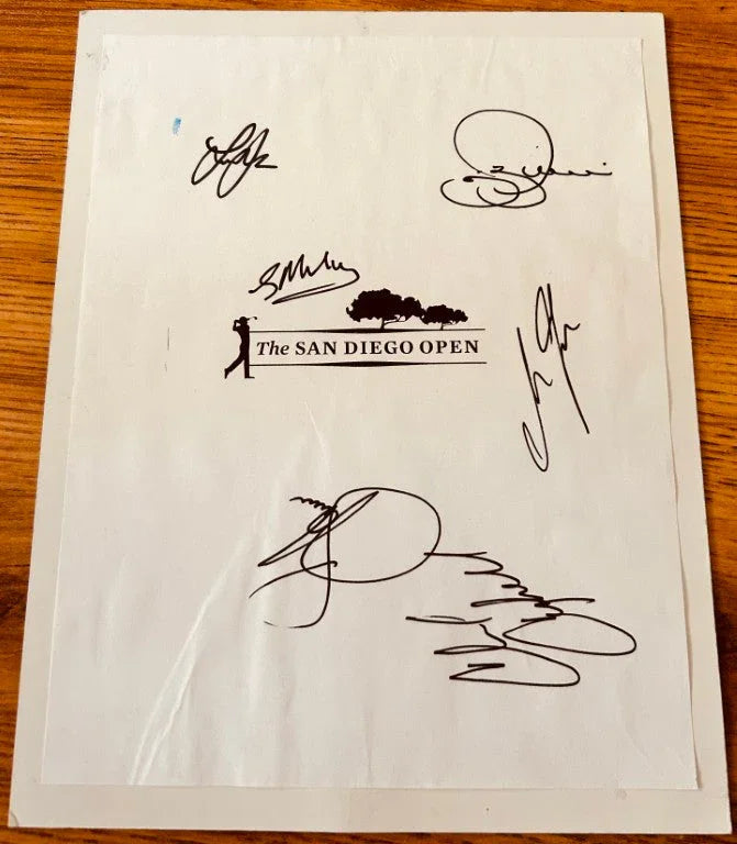 Signed 2010 San Diego Open pages Chad Campbell Charles Howell III Lee Janzen - AutographsForSale.com