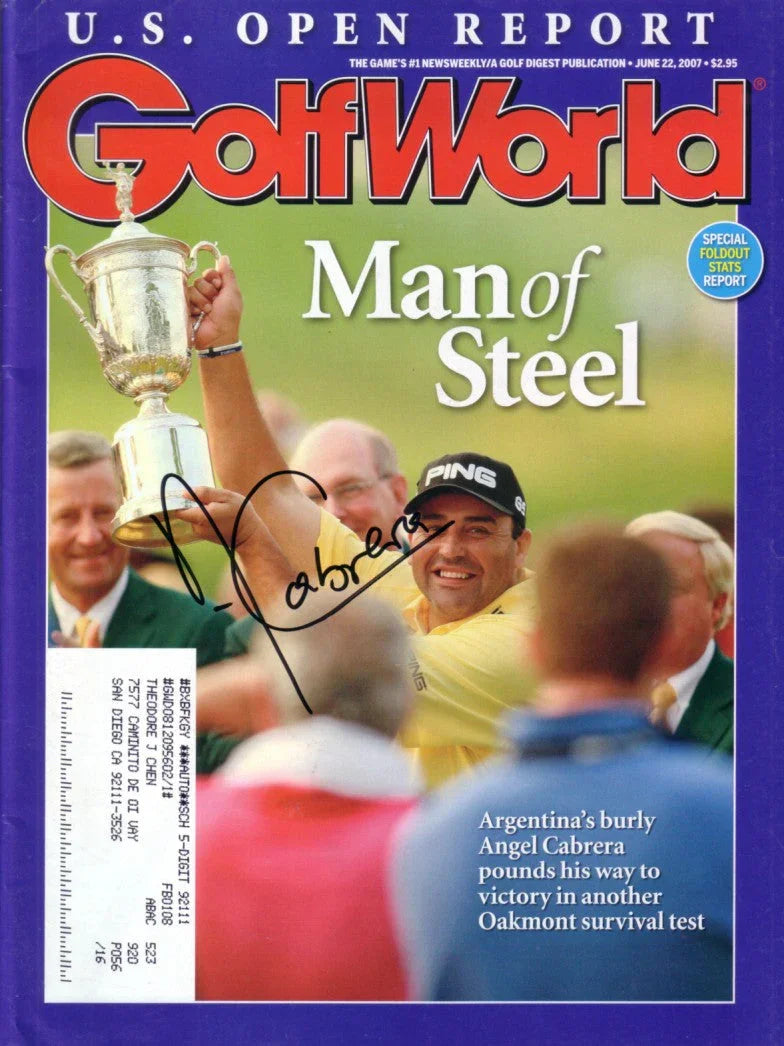 Angel Cabrera autographed 2007 U.S. Open Golf World magazine - AutographsForSale.com