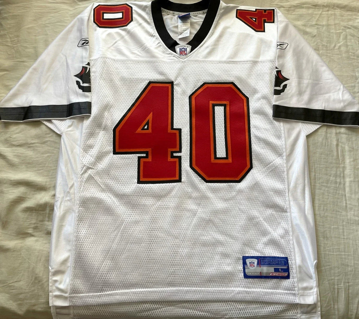 Mike Alstott Tampa Bay Buccaneers Reebok white jersey NEW - AutographsForSale.com
