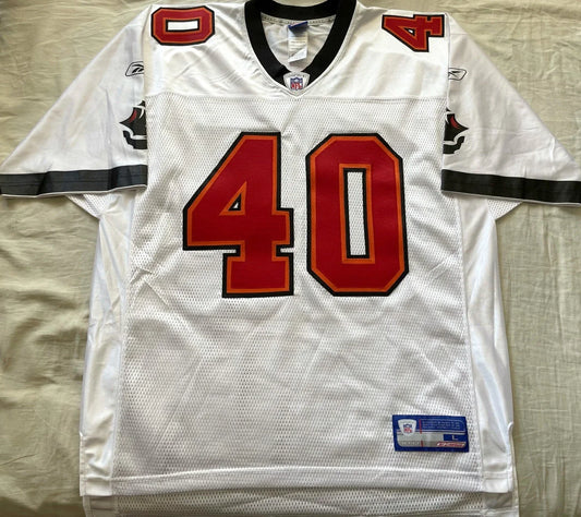 Mike Alstott Tampa Bay Buccaneers Reebok white stitched jersey NEW - AutographsForSale.com