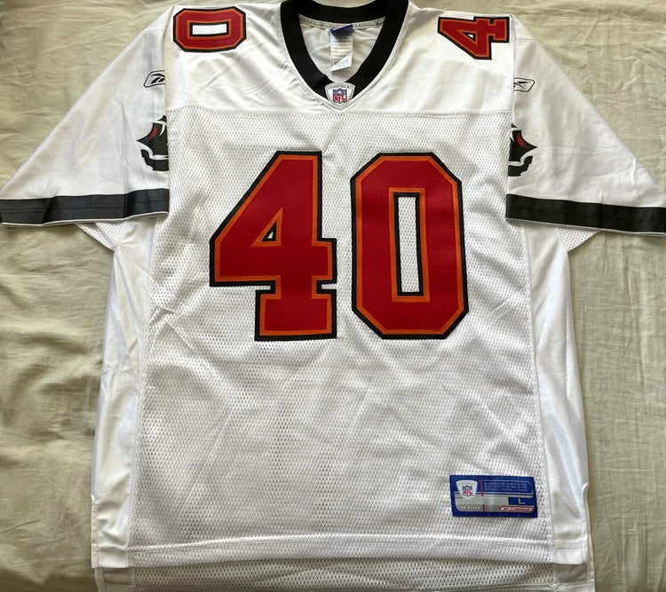 Mike Alstott Tampa Bay Buccaneers Reebok white jersey NEW - AutographsForSale.com