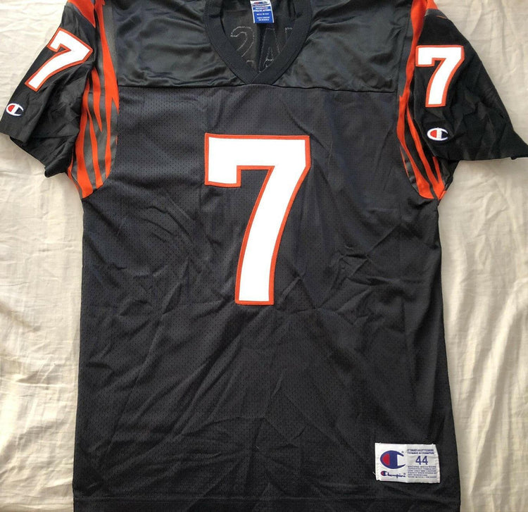 Boomer Esiason Bengals Champion black 90s retro jersey - AutographsForSale.com