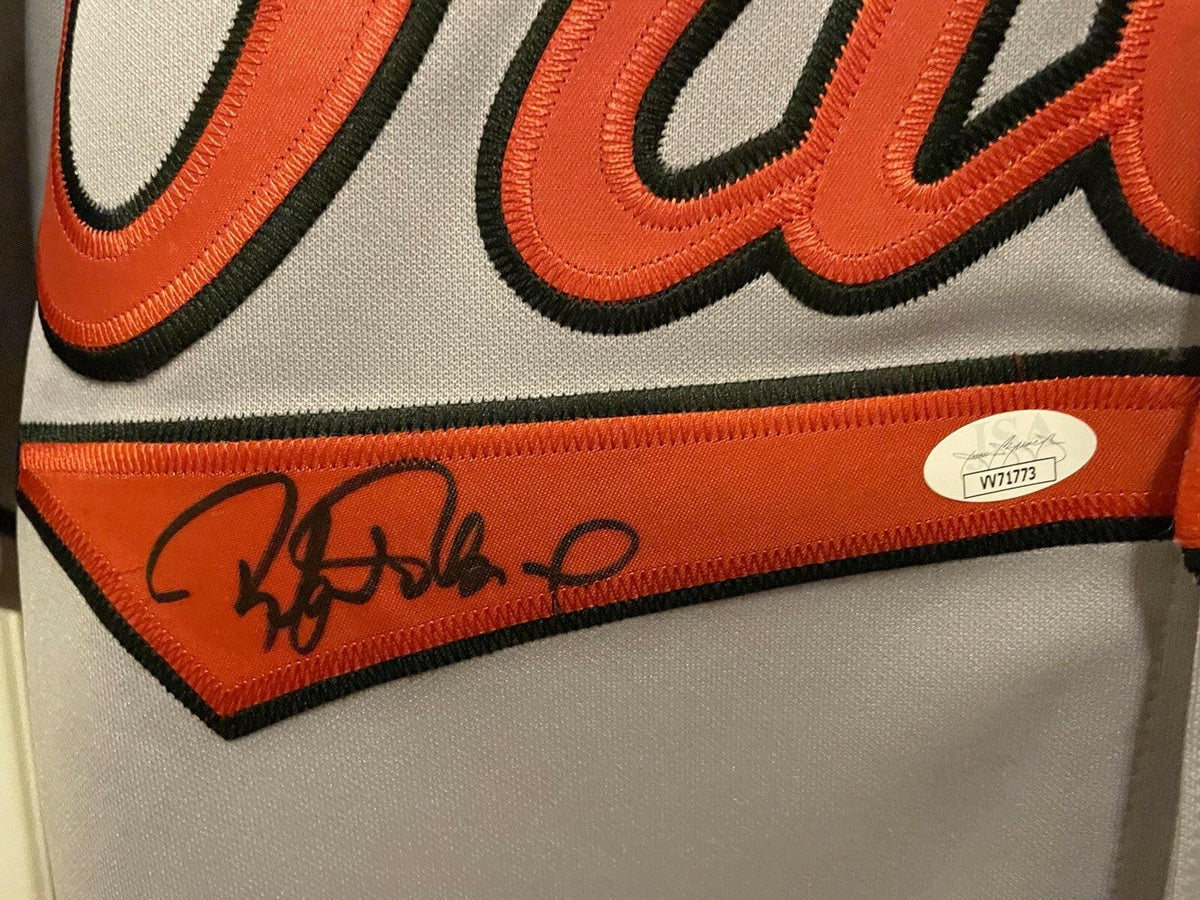 Rafael Palmeiro signed Orioles Majestic gray jersey JSA - AutographsForSale.com