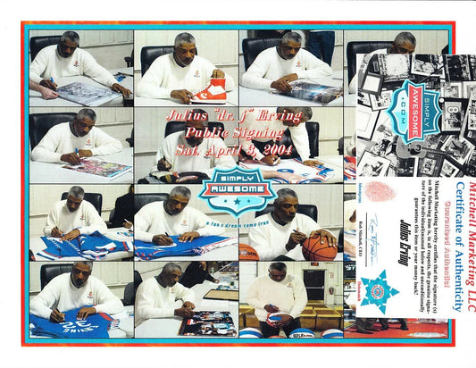 Julius Dr. J Erving signed NBA Slam Dunk 16x20 poster or photo w/ Michael Jordan - AutographsForSale.com