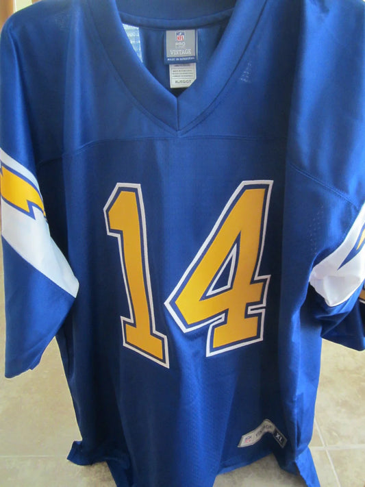 Dan Fouts signed SD Chargers 80s NFL vintage blue jersey JSA - AutographsForSale.com