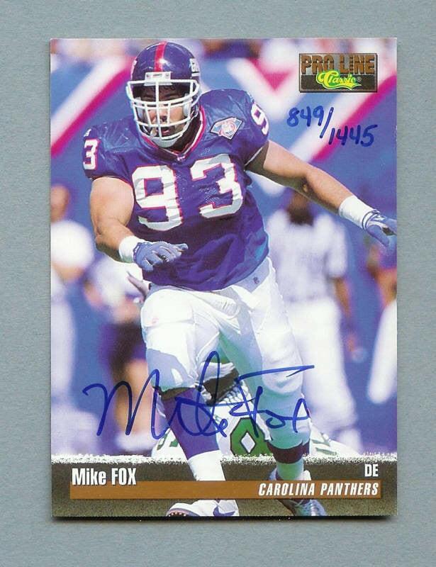 Mike Fox certified autograph NY Giants 1995 Pro Line card - AutographsForSale.com