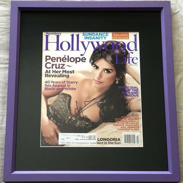 Penelope Cruz signed 2005 Hollywood Life cover framed JSA - AutographsForSale.com