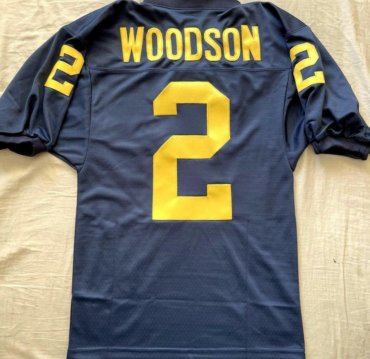 Charles Woodson Michigan Wolverines blue regular cut jersey - AutographsForSale.com