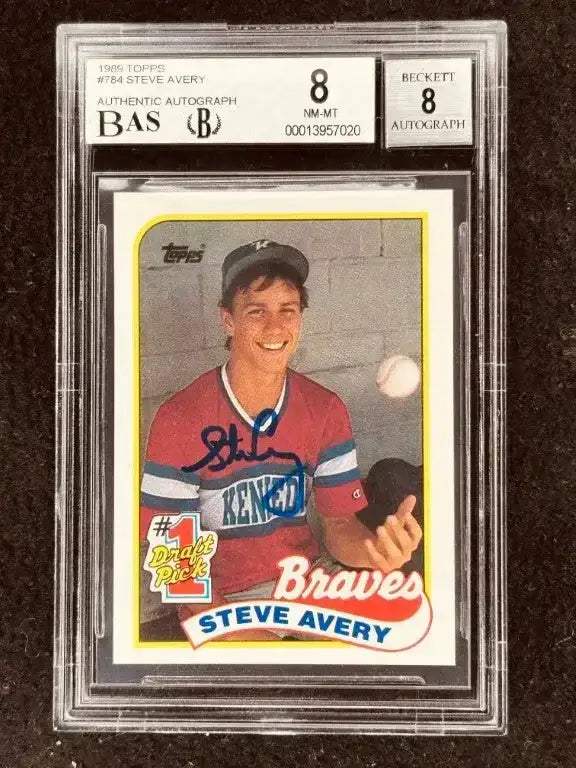 Steve Avery autographed Atlanta Braves 1989 Topps Rookie Card BGS Graded 8 BAS 8 - AutographsForSale.com
