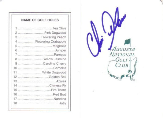 Chris DiMarco autographed Augusta National Masters scorecard - AutographsForSale.com